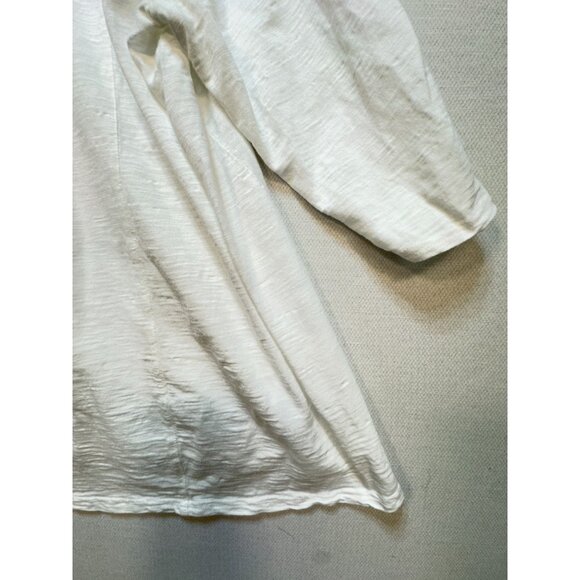 Chicos Ultimate Tee Blouse Top Womens XXL White Floral Embroidered Summer Casual - Picture 11 of 11